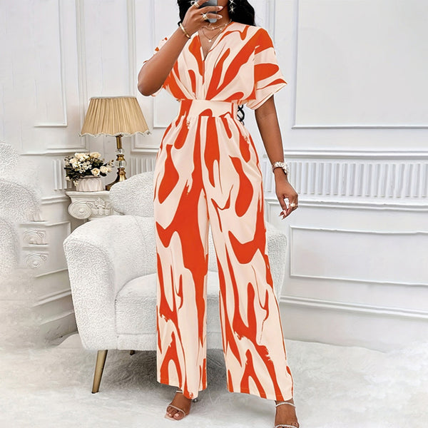 Printed Wide-leg Jumpsuit