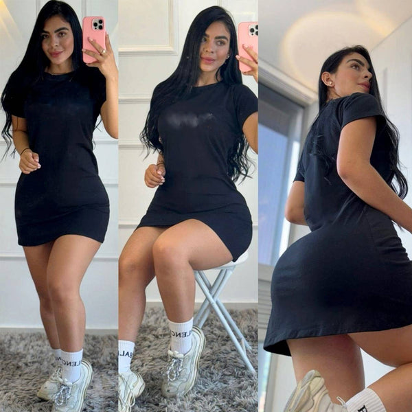 Fashion Letter Drill Loose Dress