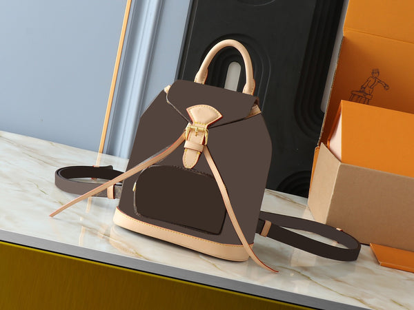 Brown Flower Print Backpack