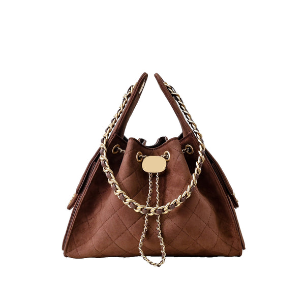Vintage Button Drawstring Handbag