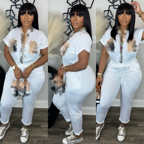 Lapel Plaid Jumpsuit