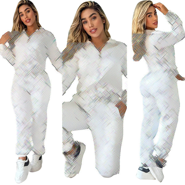 Embossed Zipper Pocket Two Piece Set