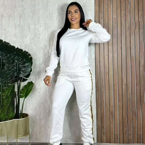 Embroidered Pocket Patchwork Two-piece Suit