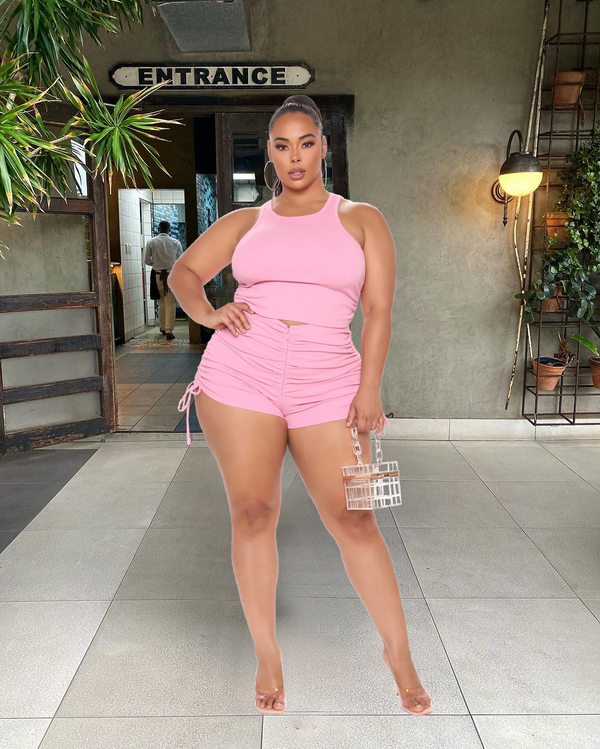 Printed Vest Shorts Two Piece Set