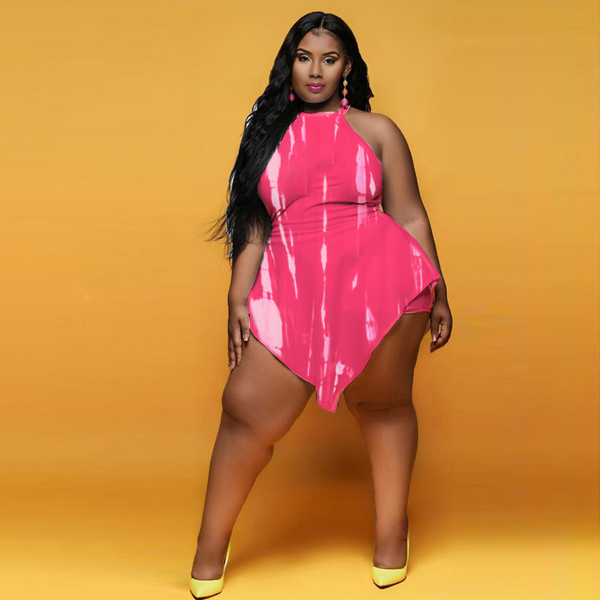 Sleeveless Tie-Dye Sexy Jumpsuit(Plus size)