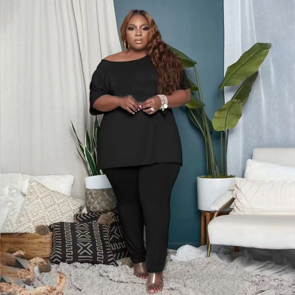 Fashion Casual Letter Print Two Piece Suit