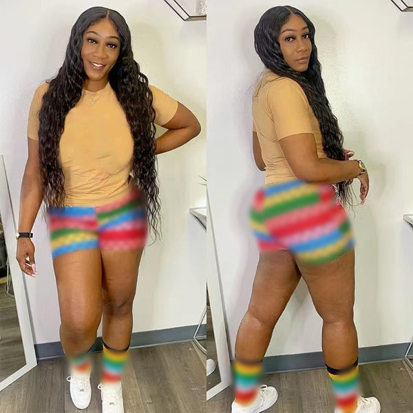 Digital Printed Short Sleeve Shorts Set