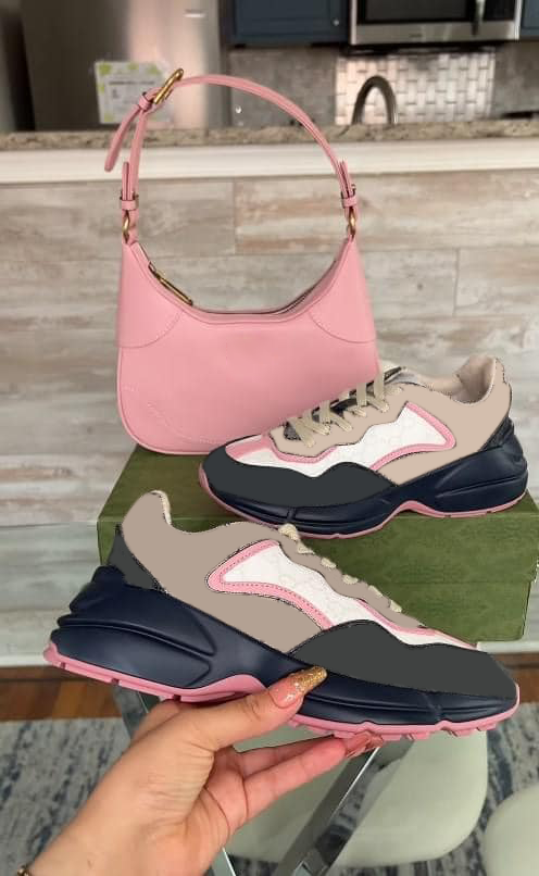 Pink&Black Women Bag& Shoes Set