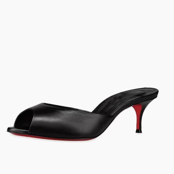 Fish mouth high heel slippers