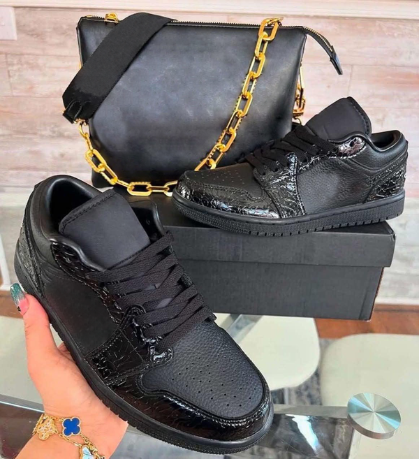 Black Shoes & Bag Set