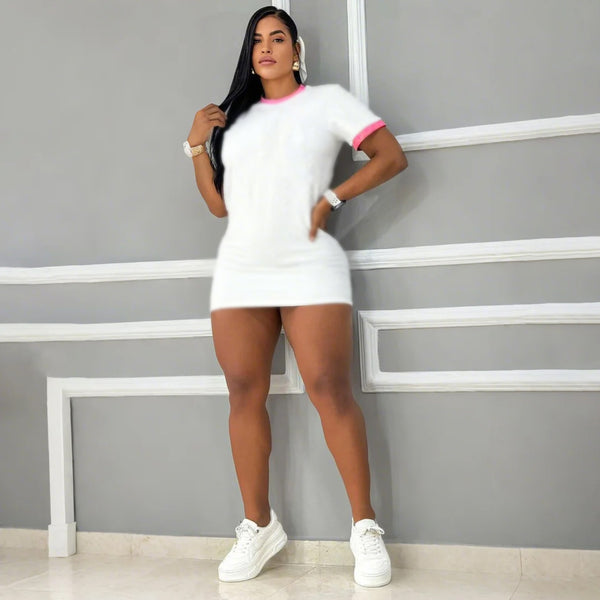 Short-sleeved Embroidered Dress