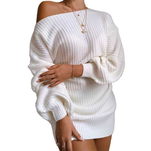 Off-the-shoulder sweater dress