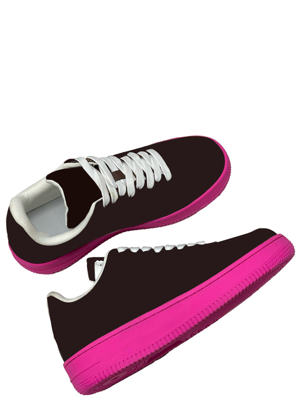 White&Brown Checkered Sneakers