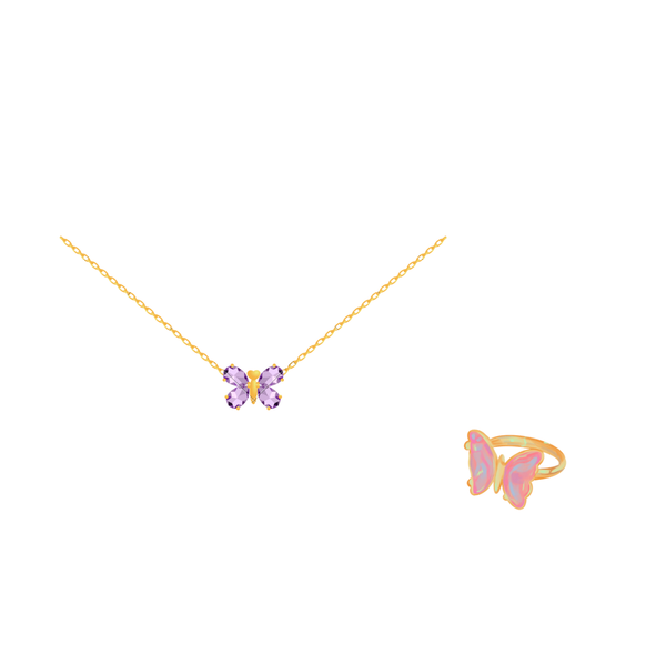 Necklace and Open Cut Ring Set