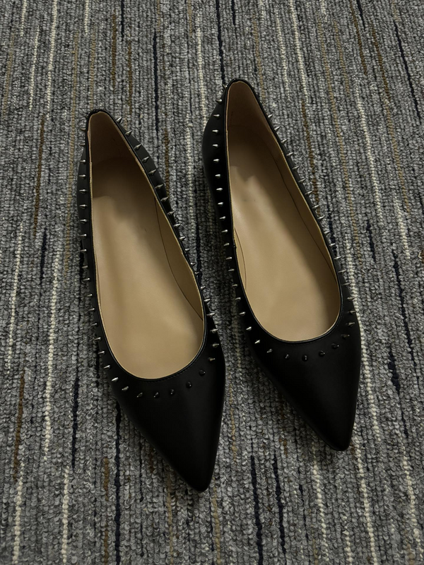 Rivet Black Flats