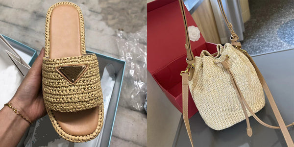 Straw Shoes and Bag Sets