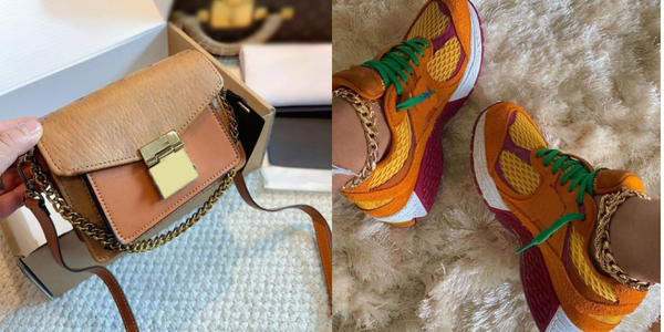 Orange Shoes & Bag Set