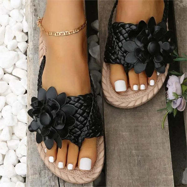 Braided Floral Sandals