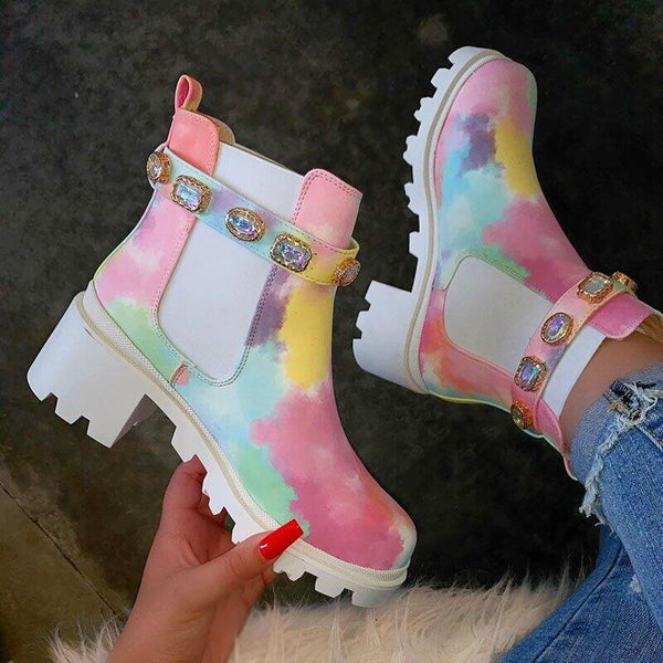 Chunky Heel Martin Boots