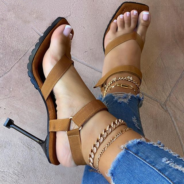 Sexy profiled heel sandals