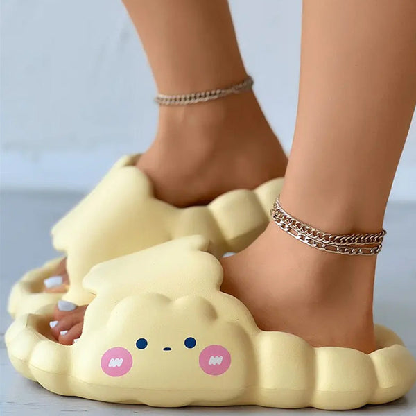 Cloud Shy Face Shaped Soft Slippers